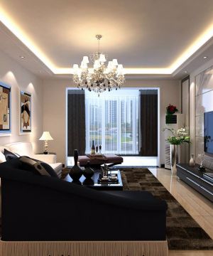 2023最新欧式风格三房一厅客厅沙发床摆放设计图片