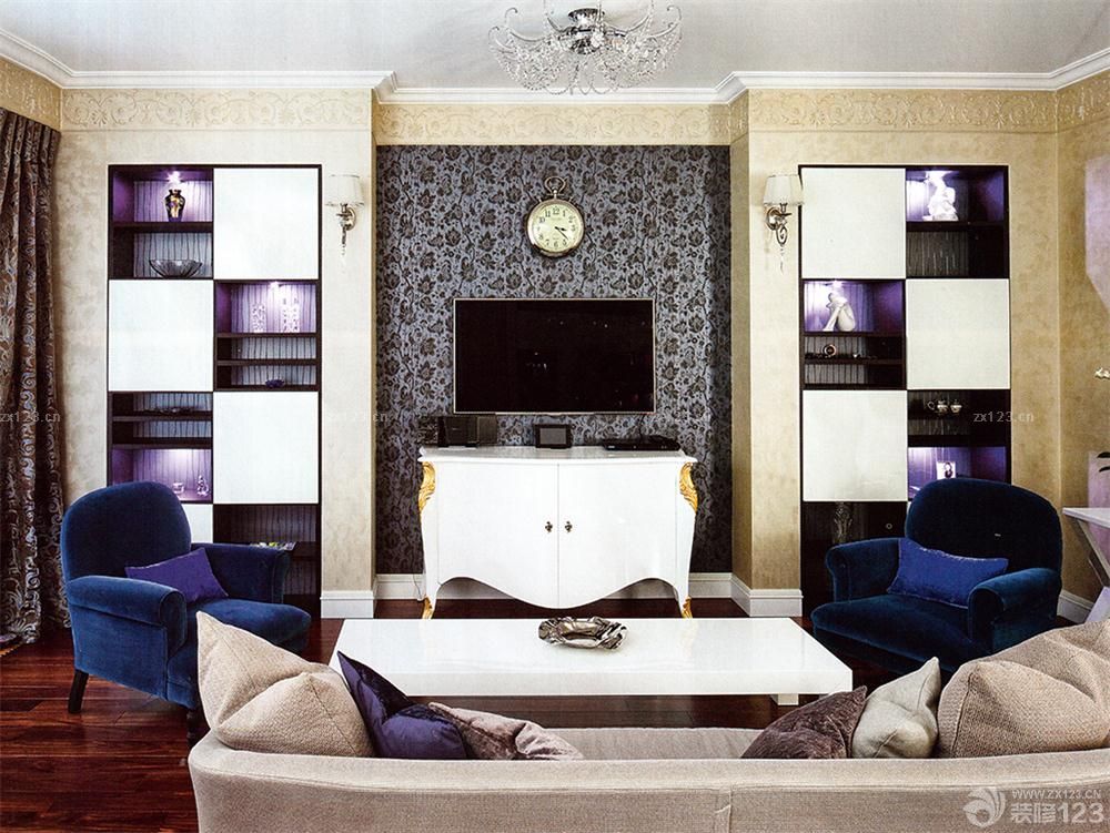 经典两居室欧式简欧电视柜装修效果图片欣赏