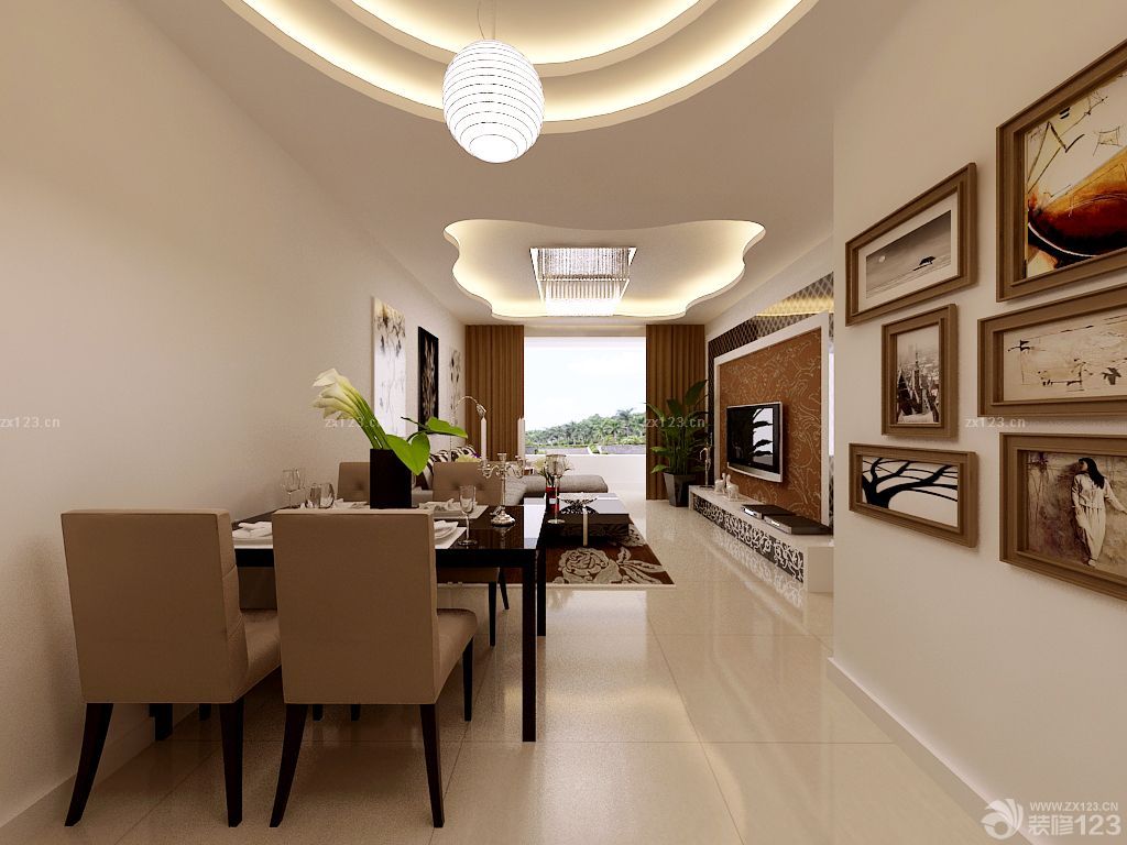 2025长方形客厅天花板设计装修效果图片大全