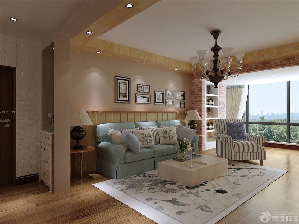 2025时尚混搭客厅布艺沙发装修设计图片