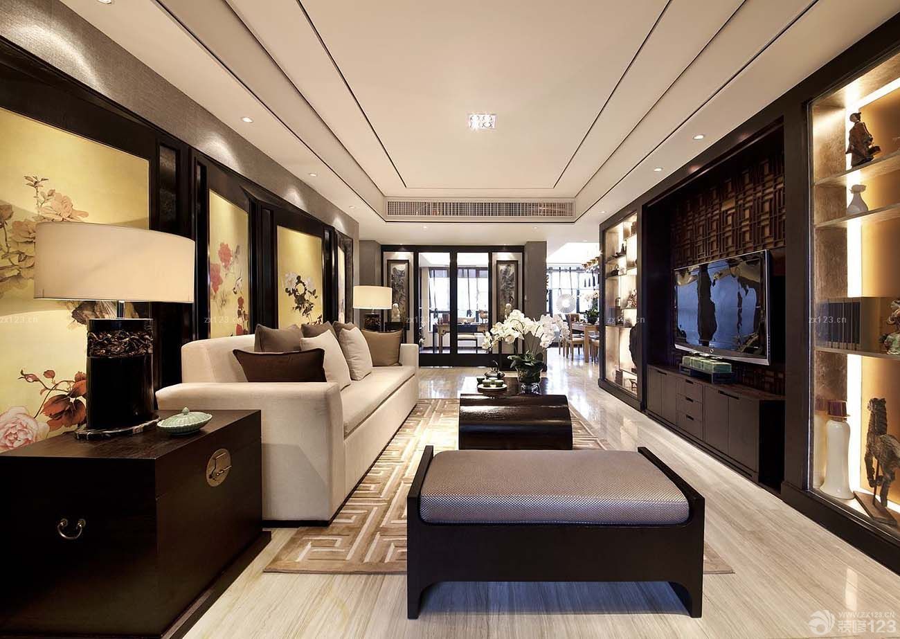 简欧与中式混搭风格两室两厅装修设计图片