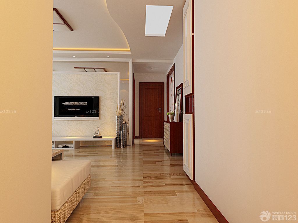 最新走廊玄关棕色踢脚线装修效果图2025