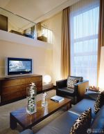 时尚复式楼客厅真皮沙发装修效果图大全2025图片