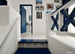 现代地中海风格复式楼木制楼梯装修效果图欣赏
