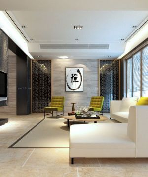 最新创意复式客厅磨砂墙面装修效果图欣赏