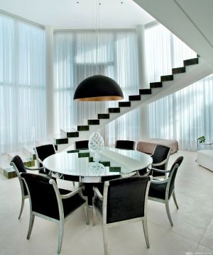 2025最新现代简约黑白风格复式楼楼梯装修效果图