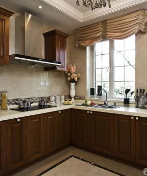 美式古典风格90平米小户型厨房装修效果图欣赏