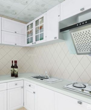 现代90平米小户型厨房白色橱柜装修效果图