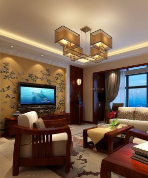 2023新中式客厅家具摆放装修效果图片