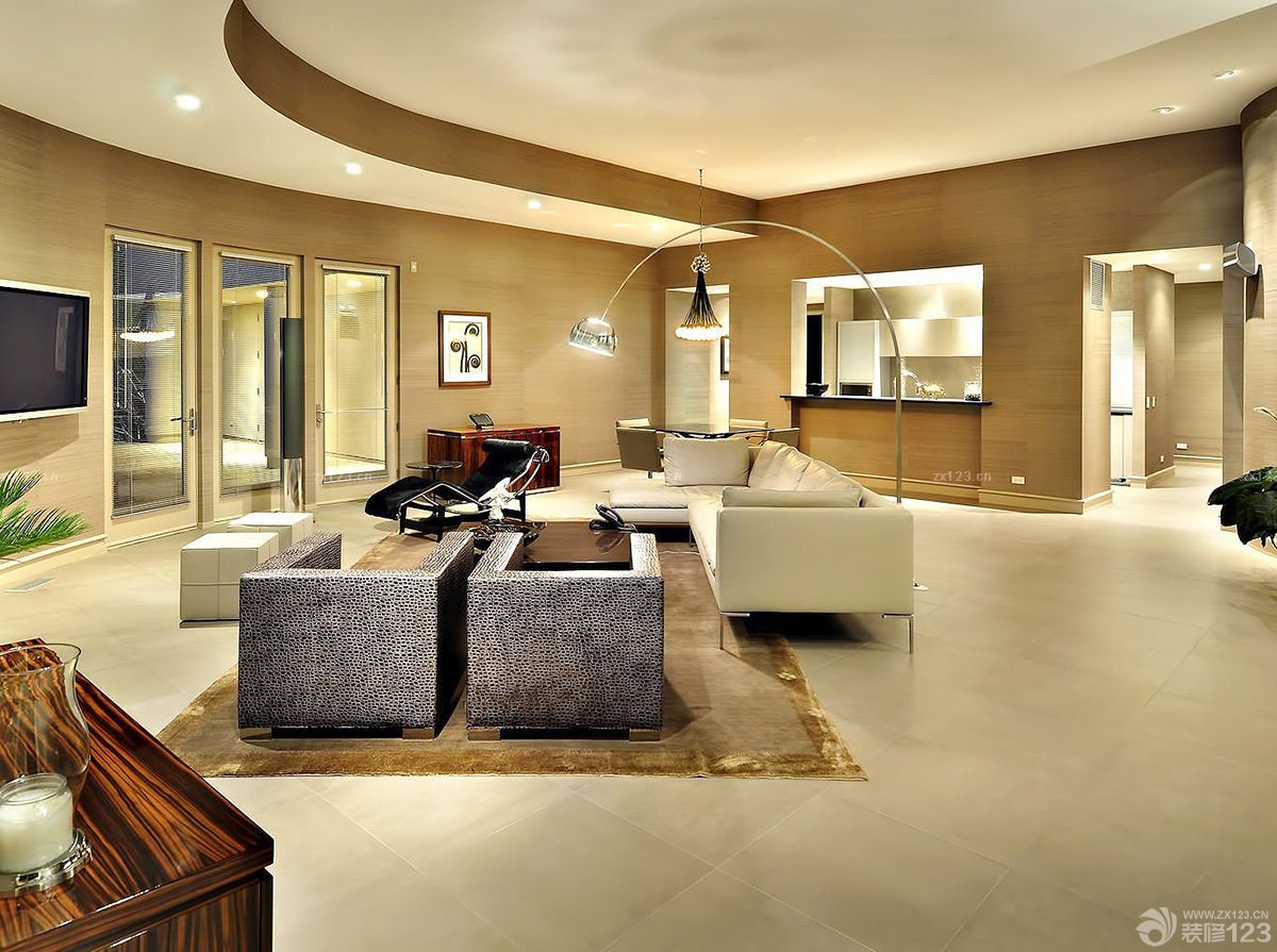 2025最新现代欧式风格复式别墅客厅装修效果图