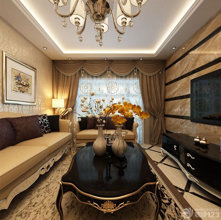 2025豪华欧式客厅布艺沙发装修效果图片