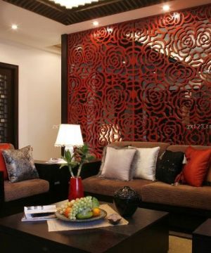 最新中式新古典装修客厅沙发背景墙图片大全
