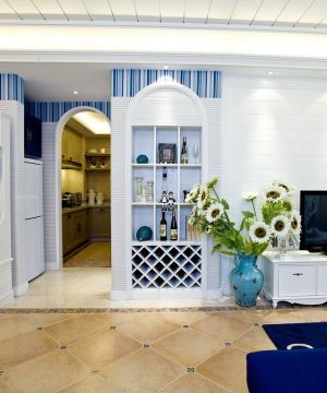 地中海风格复式室内客厅墙面装修设计效果图欣赏