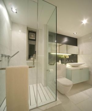 2023最新小户型中式浴室玻璃门装修效果图片