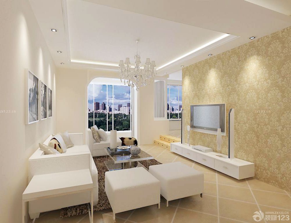 2025现代风格错层客厅台阶家装修效果图片