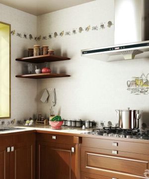 家装90平米厨房墙面置物架装修效果图片