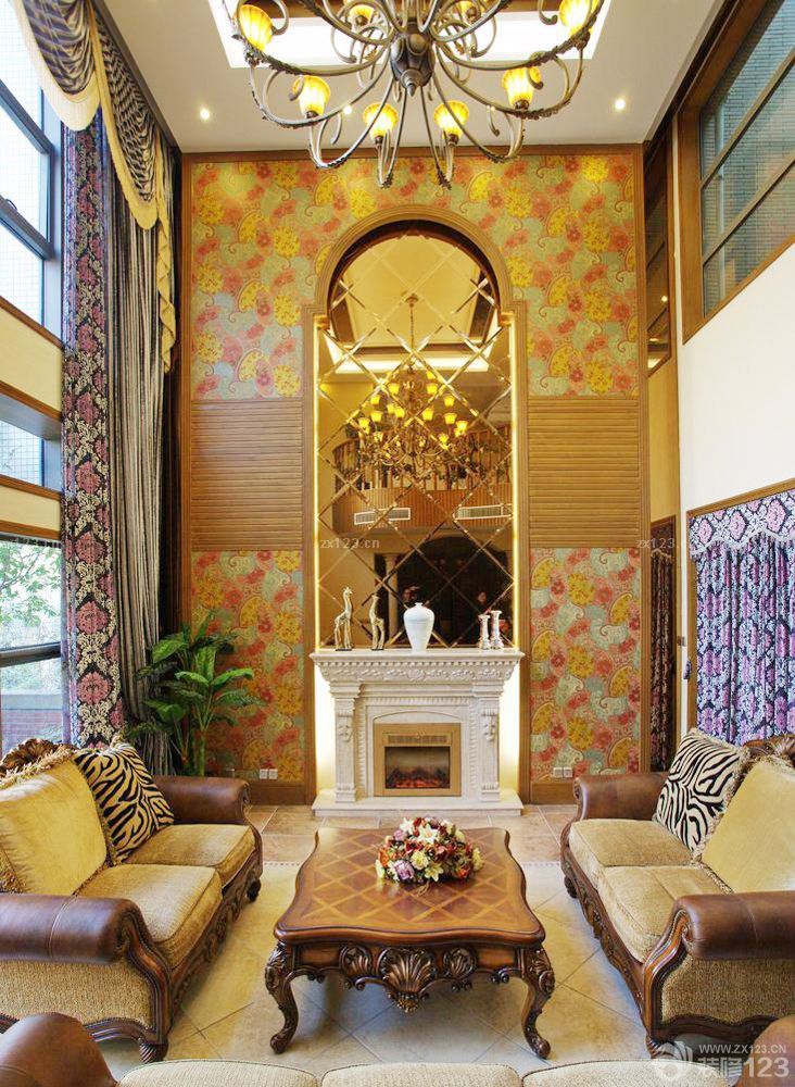 最新80小复式客厅墙面装饰装修效果图片