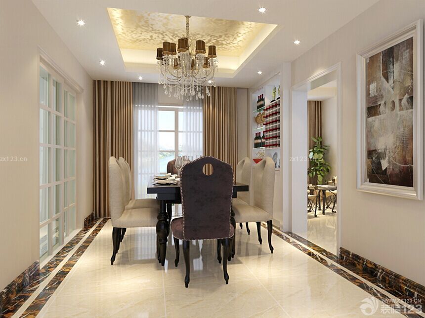欧式家装餐厅瓷砖踢脚线装修效果图欣赏