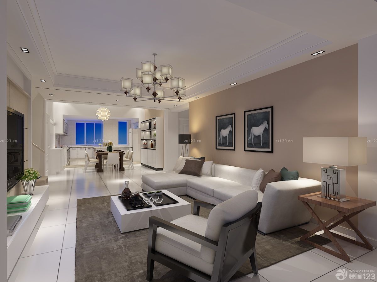 2023 最新现代简约客厅布艺沙发装修效果图片