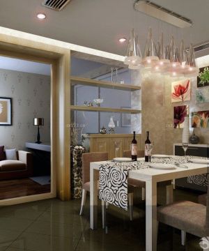 最新现代家装90平米三房两厅餐厅吊灯装修效果图欣赏
