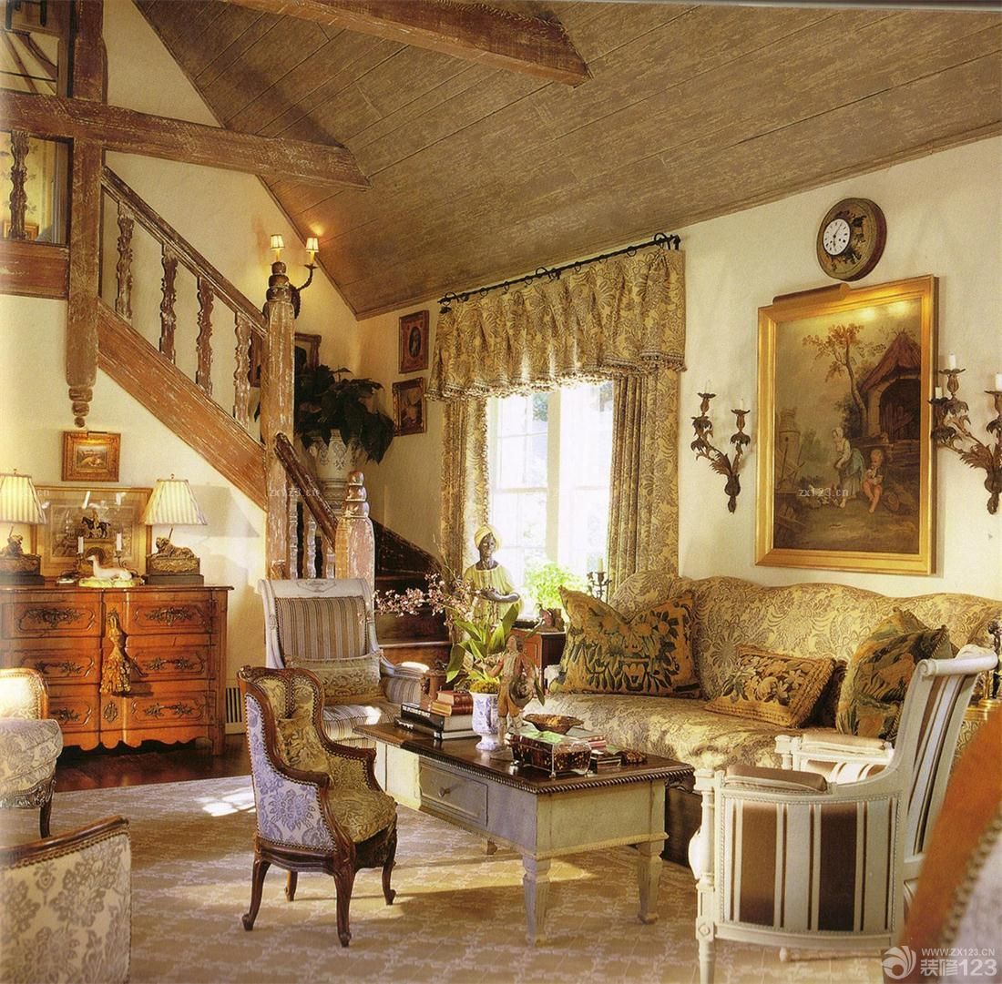 2025古典欧式田园复式楼装修效果图欣赏