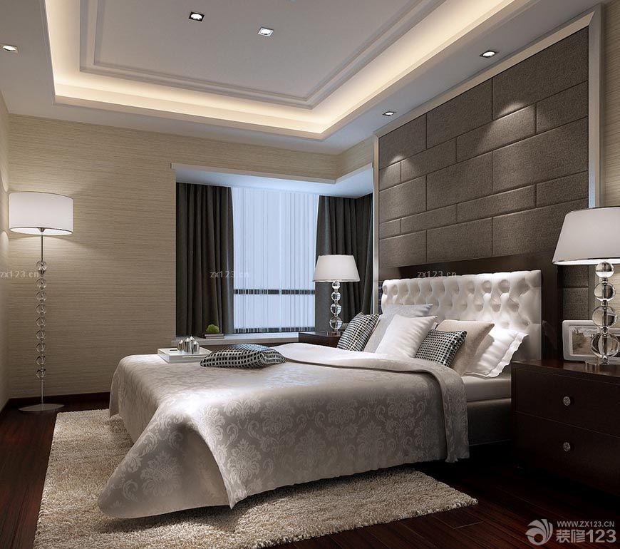 家装90平3房卧室转角飘窗装修效果图片大全