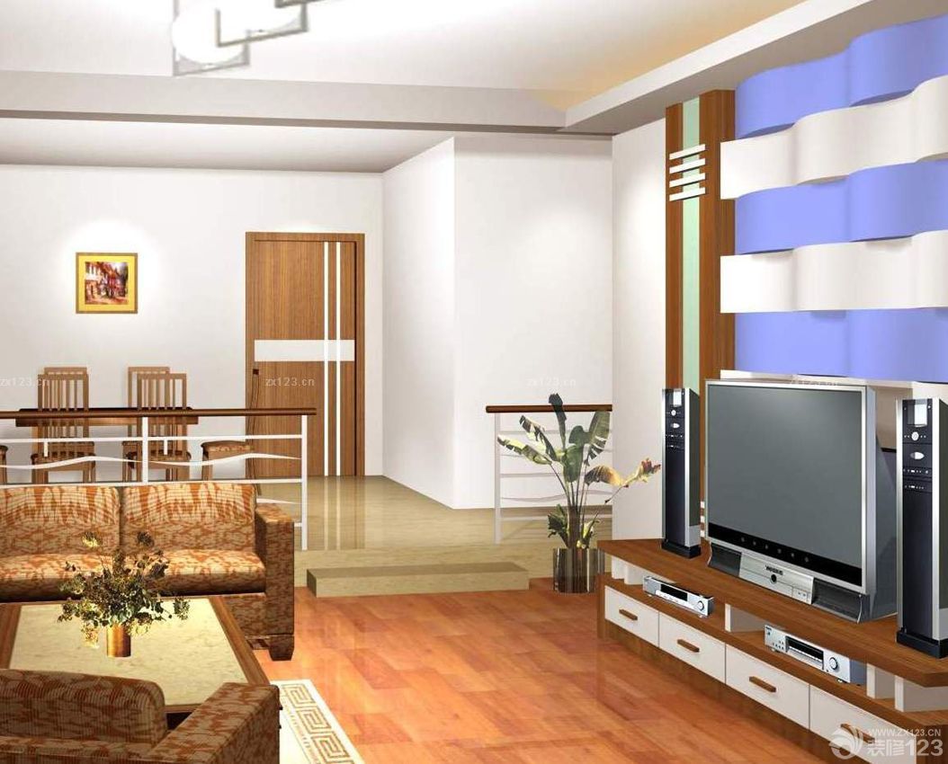 2025最新现代风格客厅小错层楼梯装修效果图片