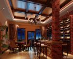 美式古典风格生态木别墅餐厅装潢设计图片
