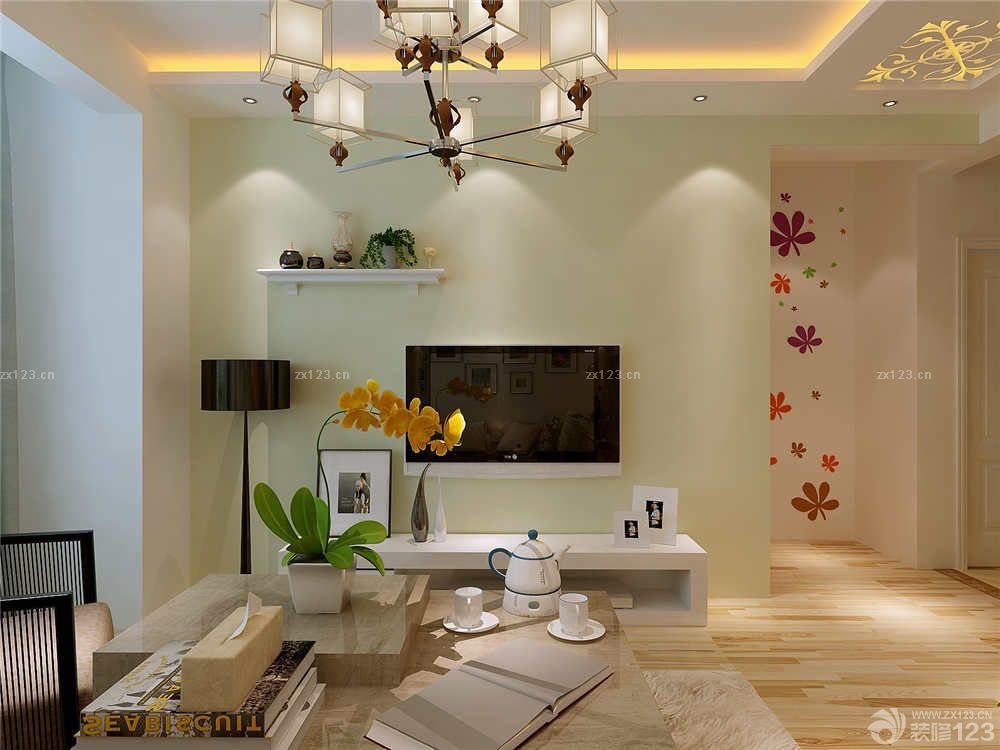 2025电视背景墙墙面置物架装修效果图片