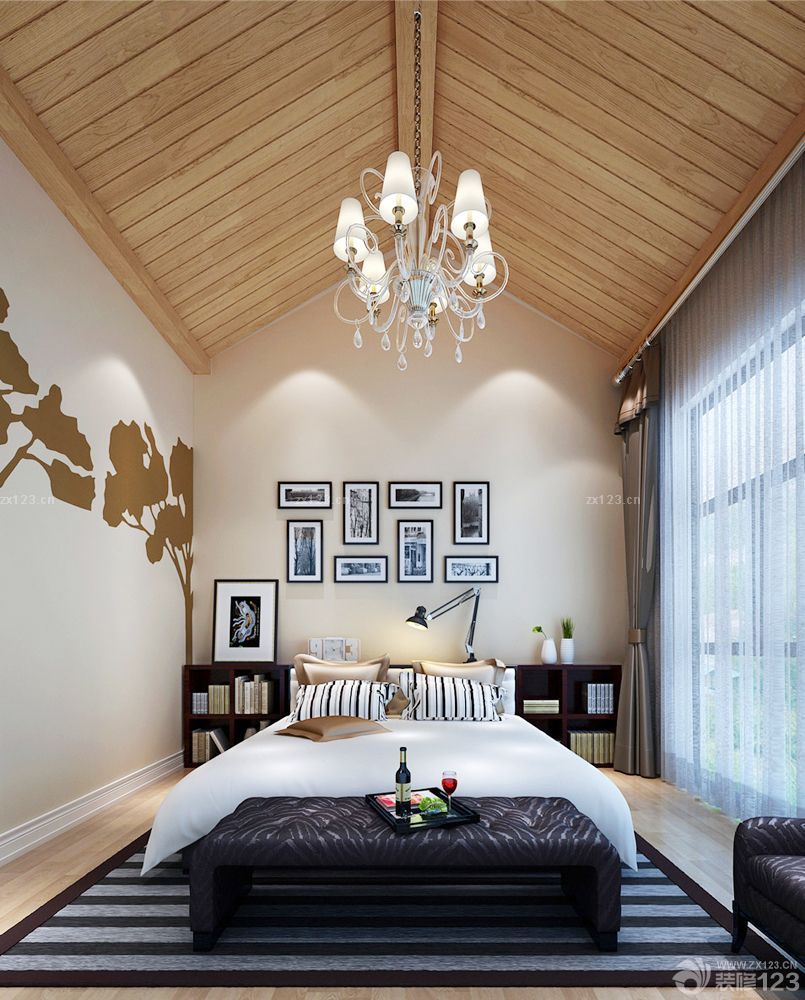 顶级别墅木质吊顶装修图片