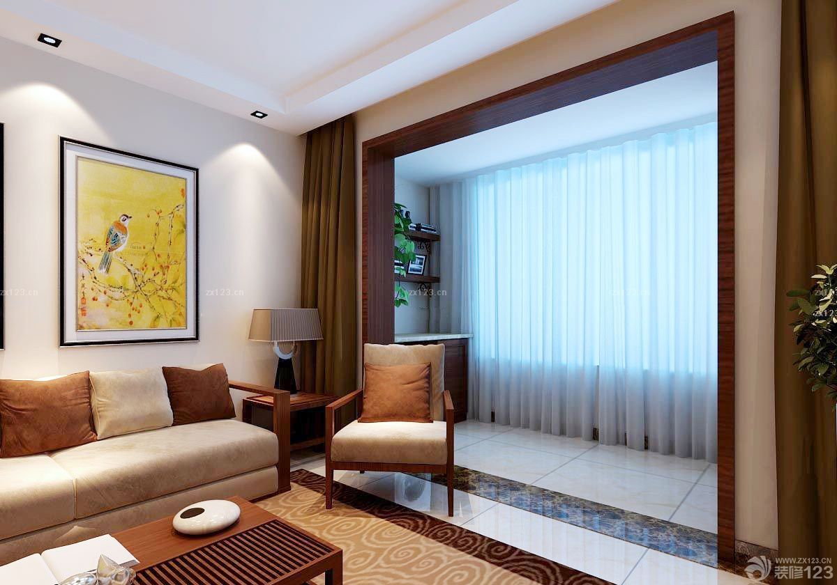 2025客厅阳台白色窗帘装修效果图片