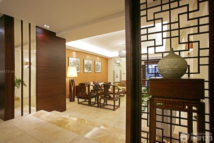 最新中式古典雕花隔断装修效果图