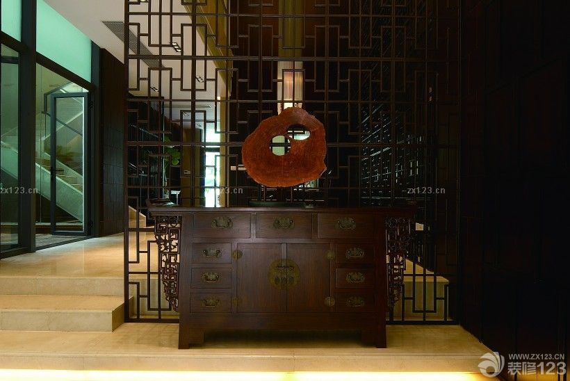 中式古典家装设计玄关装修效果图欣赏