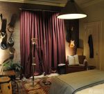 90平米两室两厅卧室窗帘装修图片