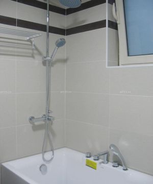 最新小户型浴缸卫生间瓷砖装修效果图片