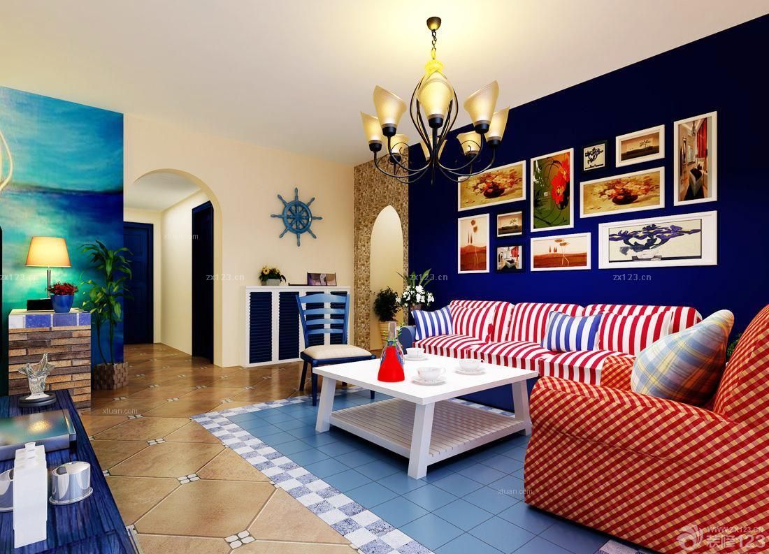 小户型装修地中海风格简约吊灯装修效果图欣赏2025