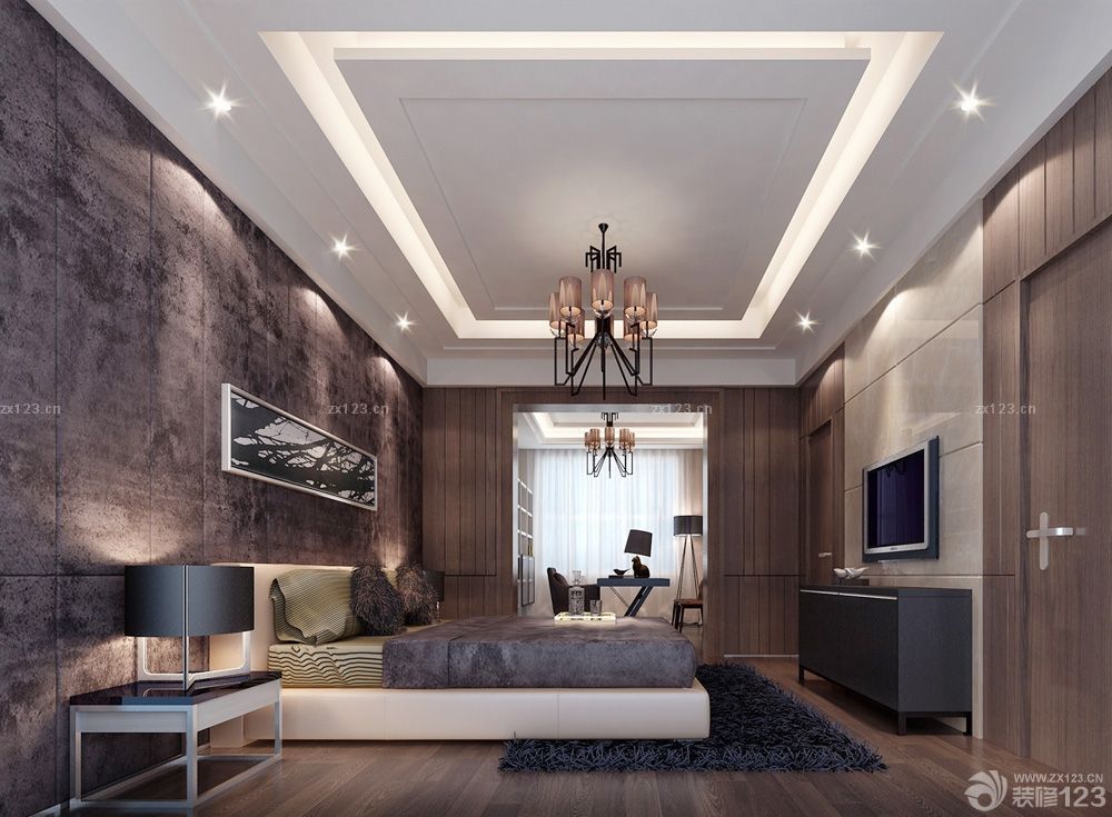 别墅建筑卧室墙面装修图片