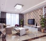 2025最新现代家居90平米电视背景墙装修效果图片