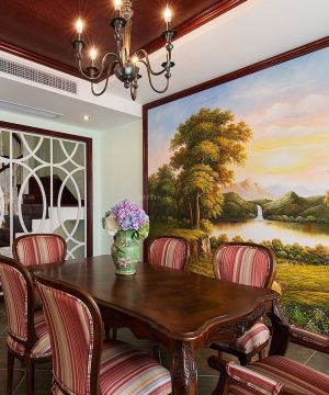 经典美式别墅餐厅装修设计效果图片欣赏