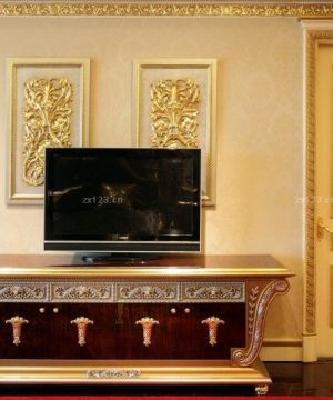古罗马风格卧室电视柜装修效果图片