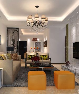 2025最新混搭风格90平米电视背景墙装修效果图