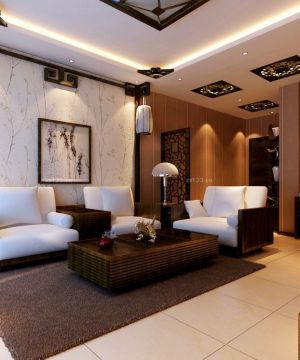 现代中式客厅组合沙发装修效果图大全