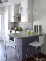 最新美式简约风格90小户型厨房吧台装修样板房