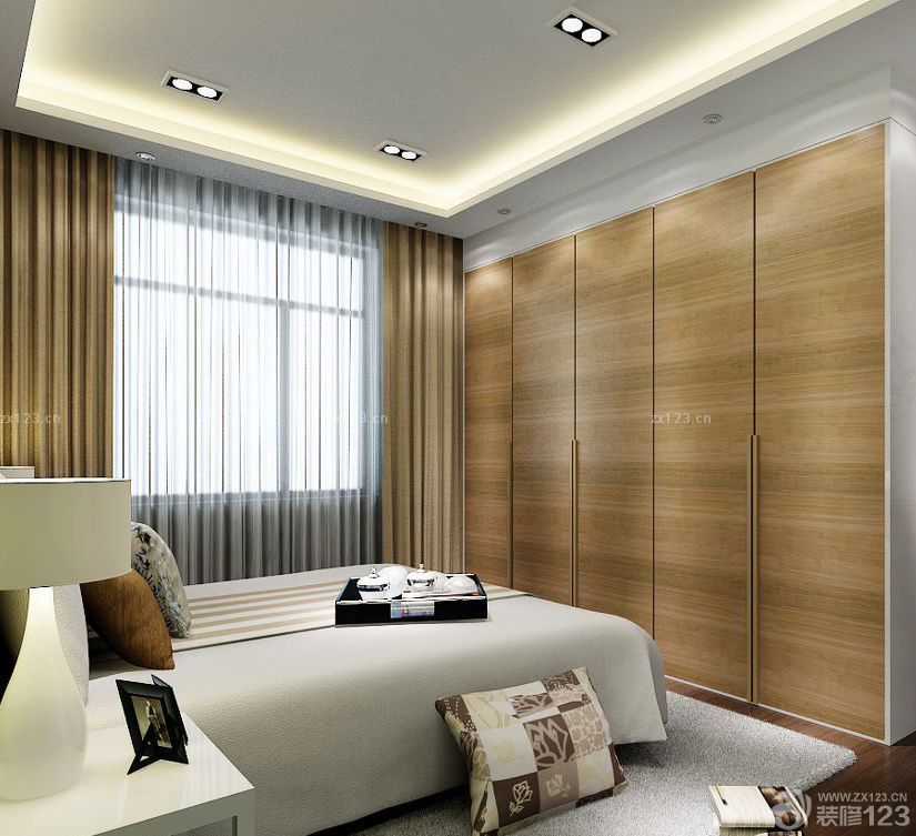 最新90平米三居小型卧室衣柜装修图片2025