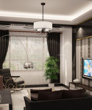 2023现代风格家居客厅电视背景墙造型设计装修效果图