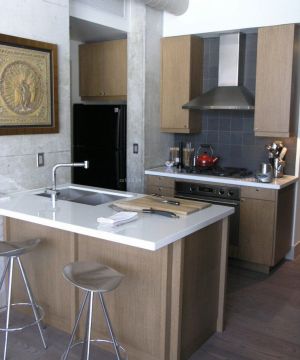 2023现代小户型开放式厨房洗手池装修图片