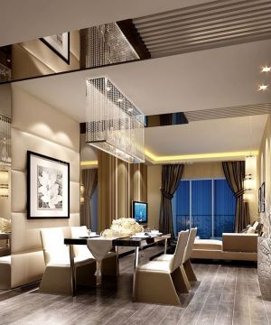 现代家装客厅餐厅吊顶设计装修效果图片欣赏