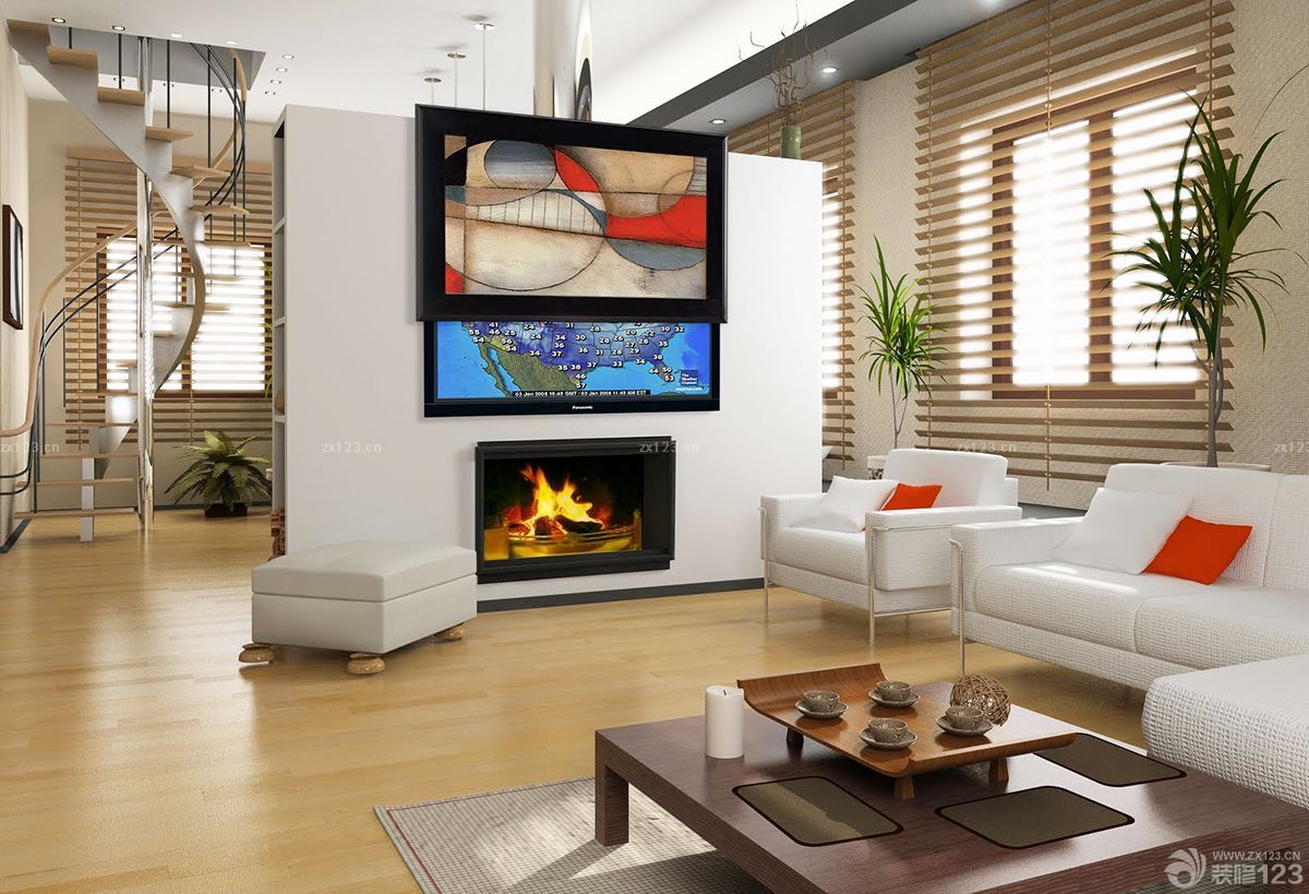 精致复式单身公寓百叶窗帘设计效果图