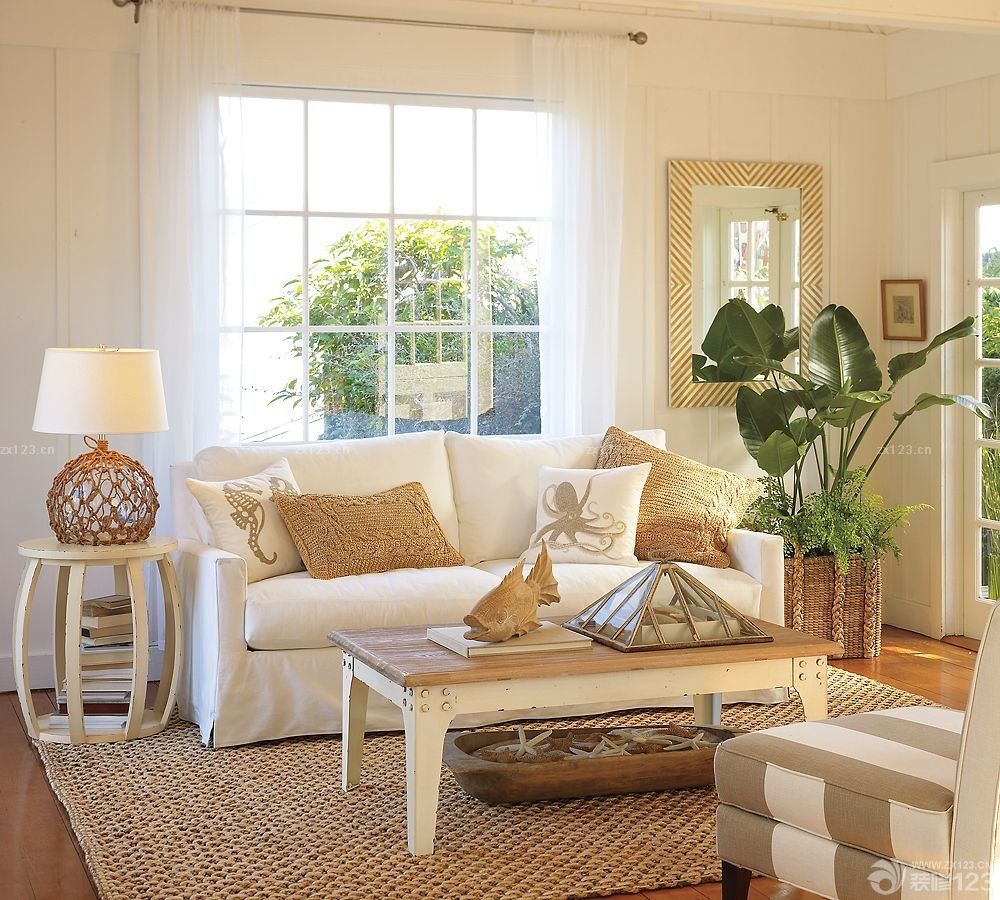 最新小户型客厅装饰田园风格地毯图片大全