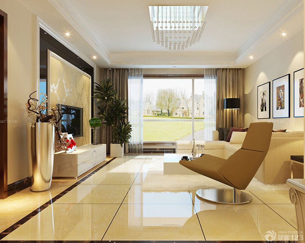 2025现代风格家装客厅沙发背景墙挂画装修效果图片